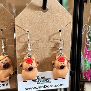 JenDore Handmade Capybara Dangle Drop Earrings